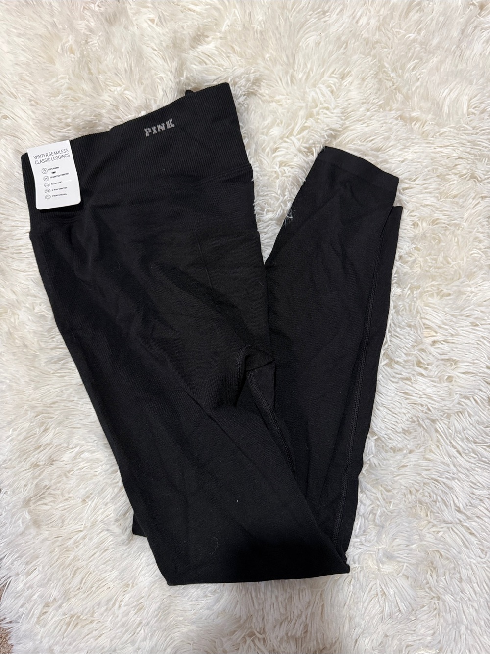 PINK Victoria's Secret Kids Black Seamless High-Waist Leggings